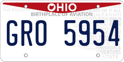 OH license plate GRO5954