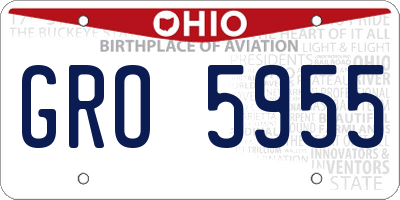 OH license plate GRO5955