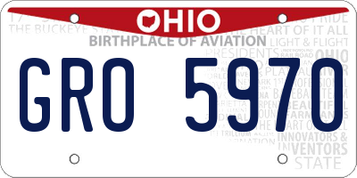 OH license plate GRO5970