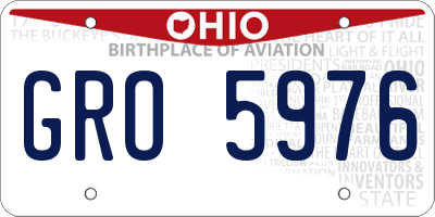 OH license plate GRO5976