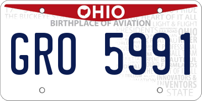 OH license plate GRO5991