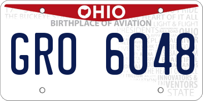 OH license plate GRO6048