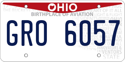 OH license plate GRO6057