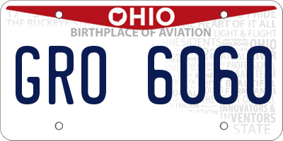 OH license plate GRO6060