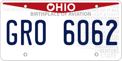 OH license plate GRO6062