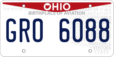 OH license plate GRO6088