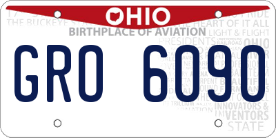 OH license plate GRO6090