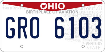 OH license plate GRO6103