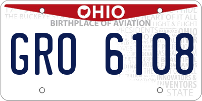 OH license plate GRO6108