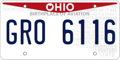 OH license plate GRO6116