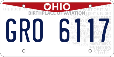 OH license plate GRO6117