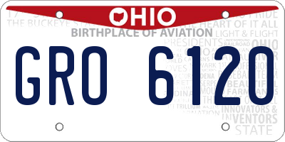 OH license plate GRO6120