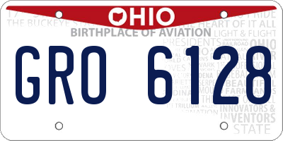 OH license plate GRO6128