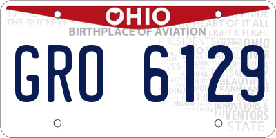 OH license plate GRO6129