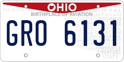 OH license plate GRO6131