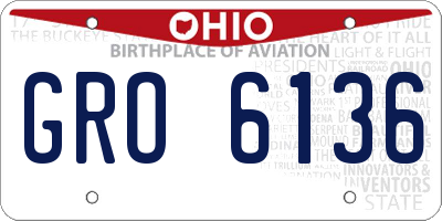 OH license plate GRO6136