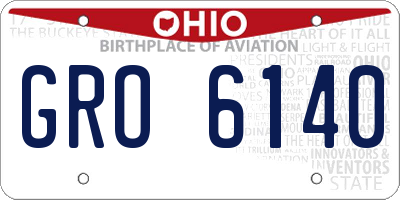 OH license plate GRO6140