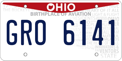 OH license plate GRO6141