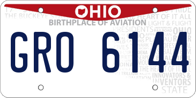 OH license plate GRO6144