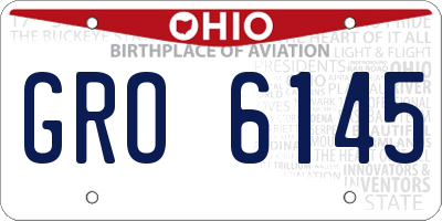 OH license plate GRO6145