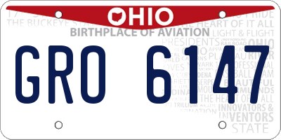 OH license plate GRO6147