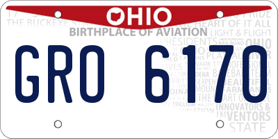 OH license plate GRO6170