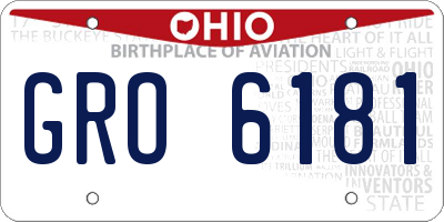 OH license plate GRO6181
