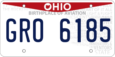 OH license plate GRO6185