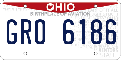 OH license plate GRO6186