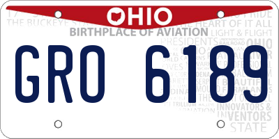 OH license plate GRO6189