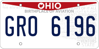 OH license plate GRO6196