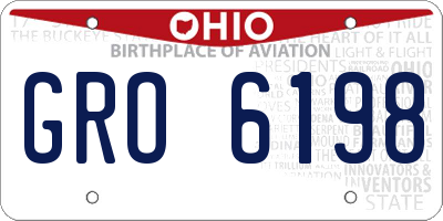 OH license plate GRO6198