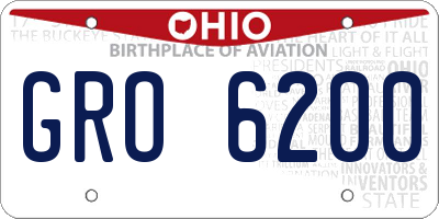 OH license plate GRO6200