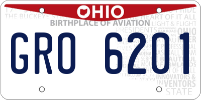 OH license plate GRO6201