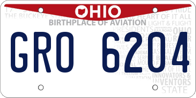 OH license plate GRO6204