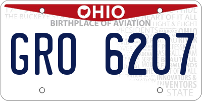 OH license plate GRO6207