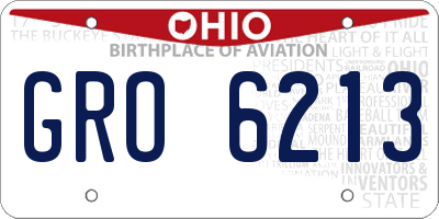OH license plate GRO6213