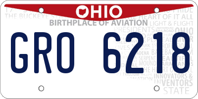 OH license plate GRO6218