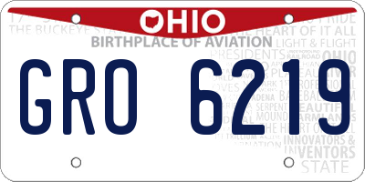 OH license plate GRO6219