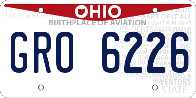 OH license plate GRO6226