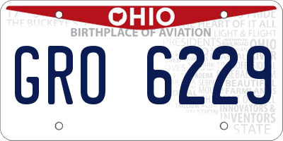 OH license plate GRO6229
