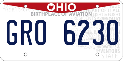 OH license plate GRO6230