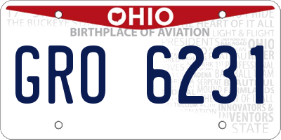 OH license plate GRO6231