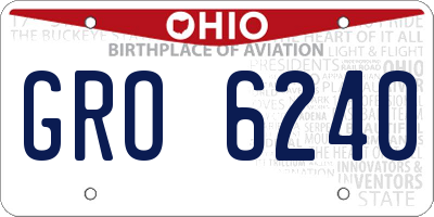 OH license plate GRO6240