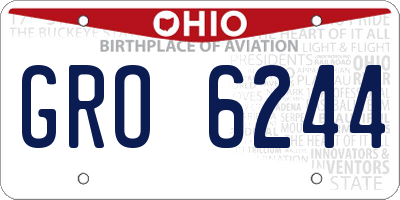 OH license plate GRO6244