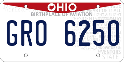 OH license plate GRO6250