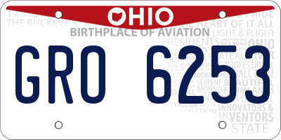 OH license plate GRO6253