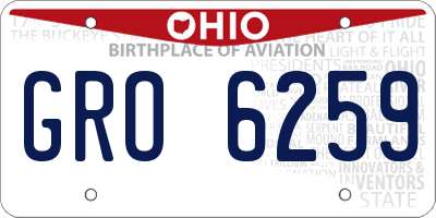OH license plate GRO6259