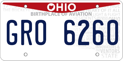 OH license plate GRO6260