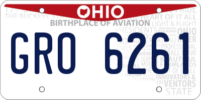 OH license plate GRO6261